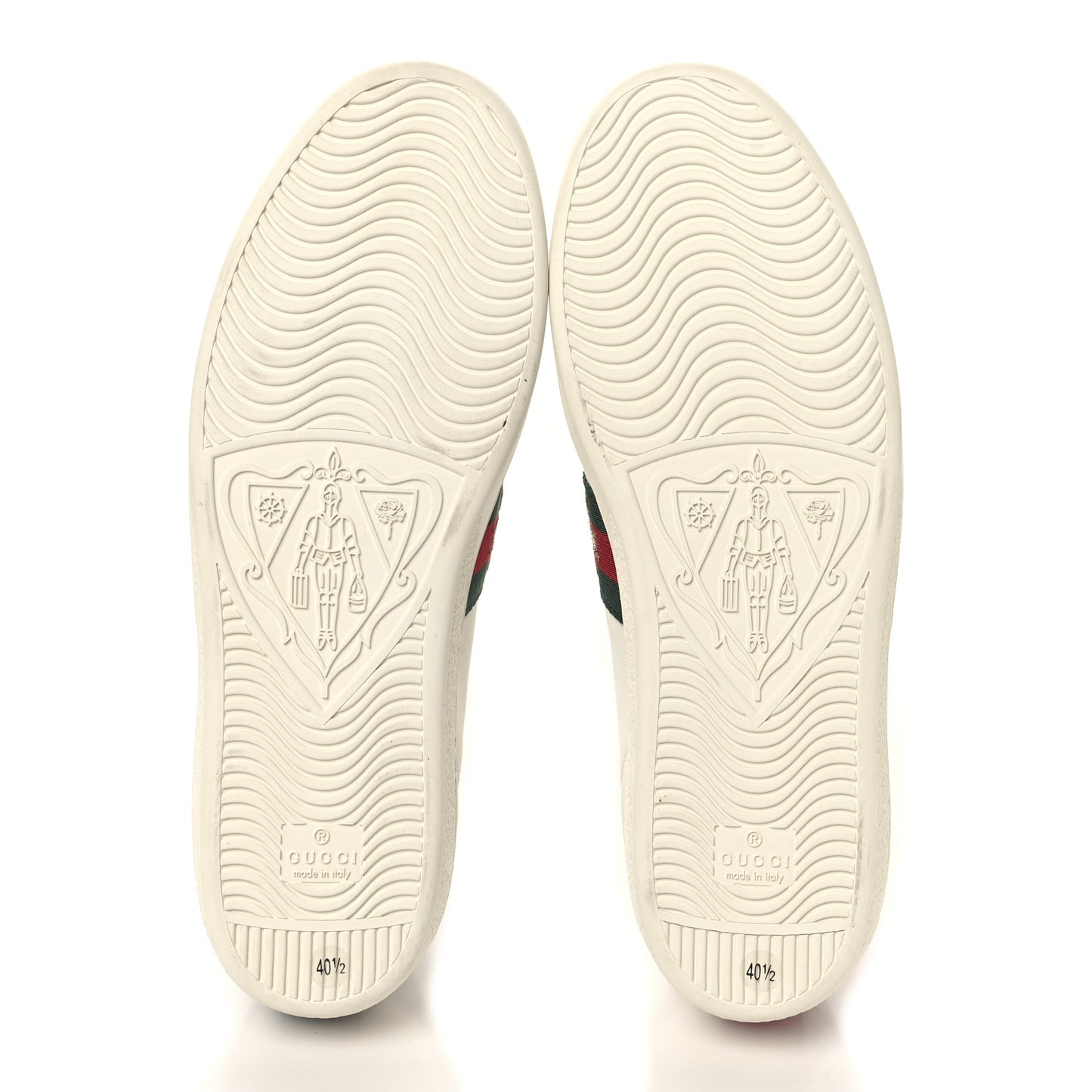 Calfskin Ayers Bee Embroidered Womens Ace Sneakers 40.5 White Green