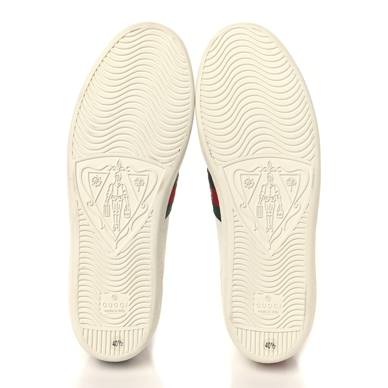Gucci Calfskin Ayers Bee Embroidered Womens Ace Sneakers 40.5 White Green 6 of 9