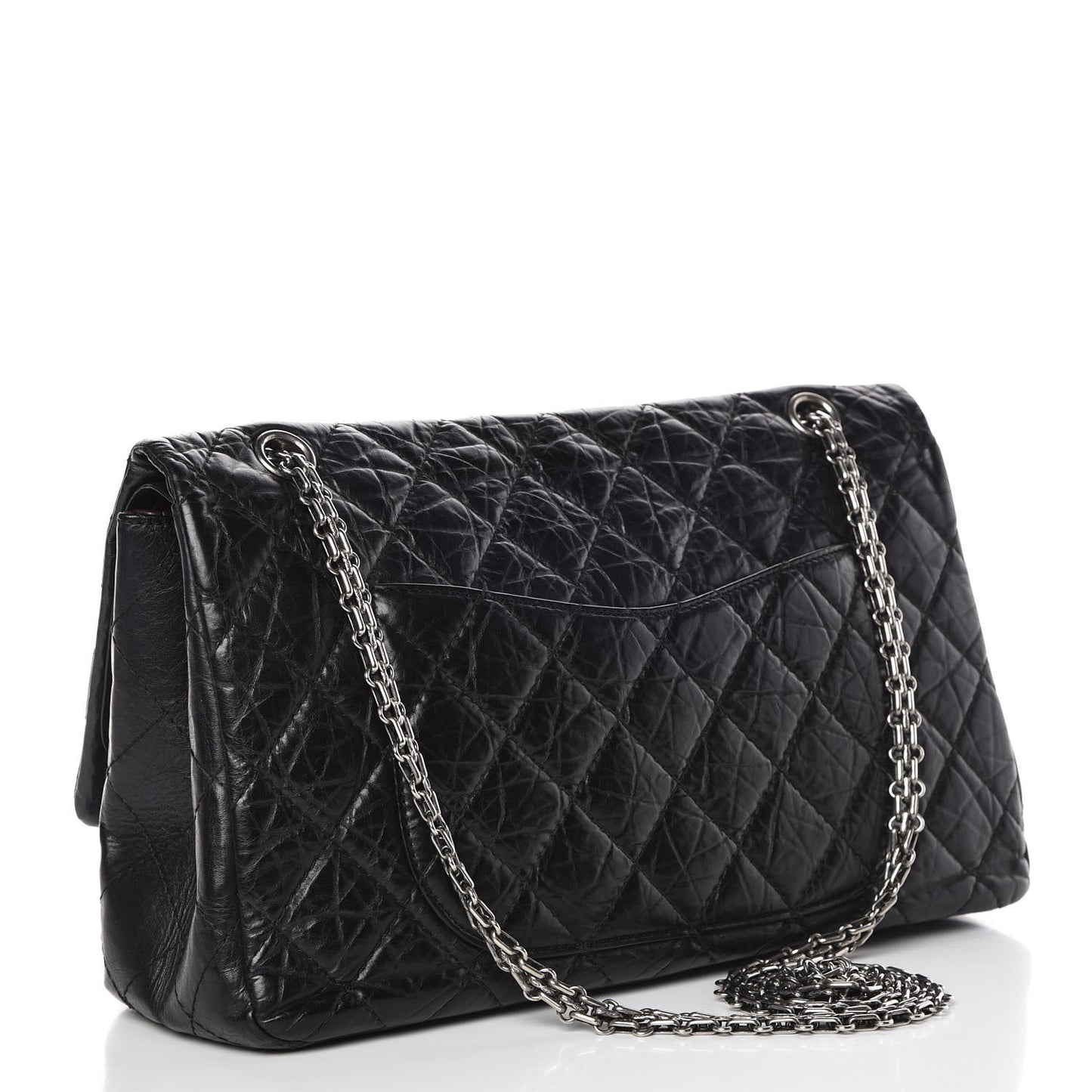 Aged Calfskin Quilted 2.55 Reissue 227 Flap Black
