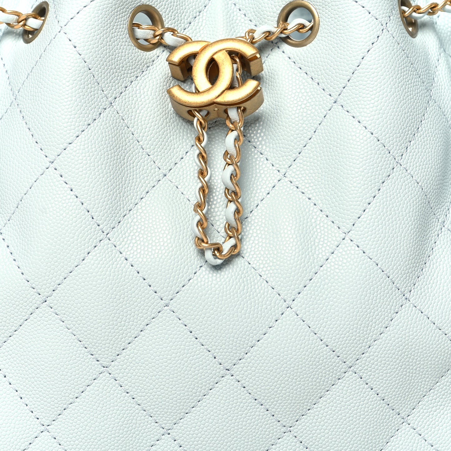 Caviar Quilted Small Chanel 25 Handbag Light Blue
