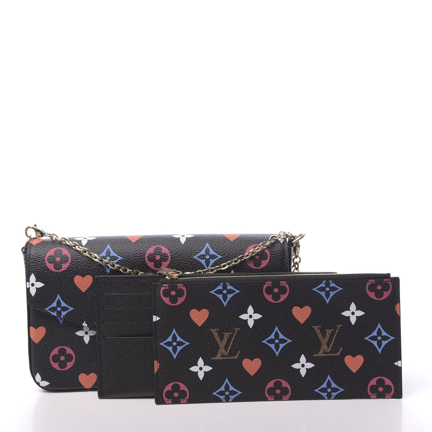 Louis Vuitton Game On Felicie Chain Wallet Black 3 of 10