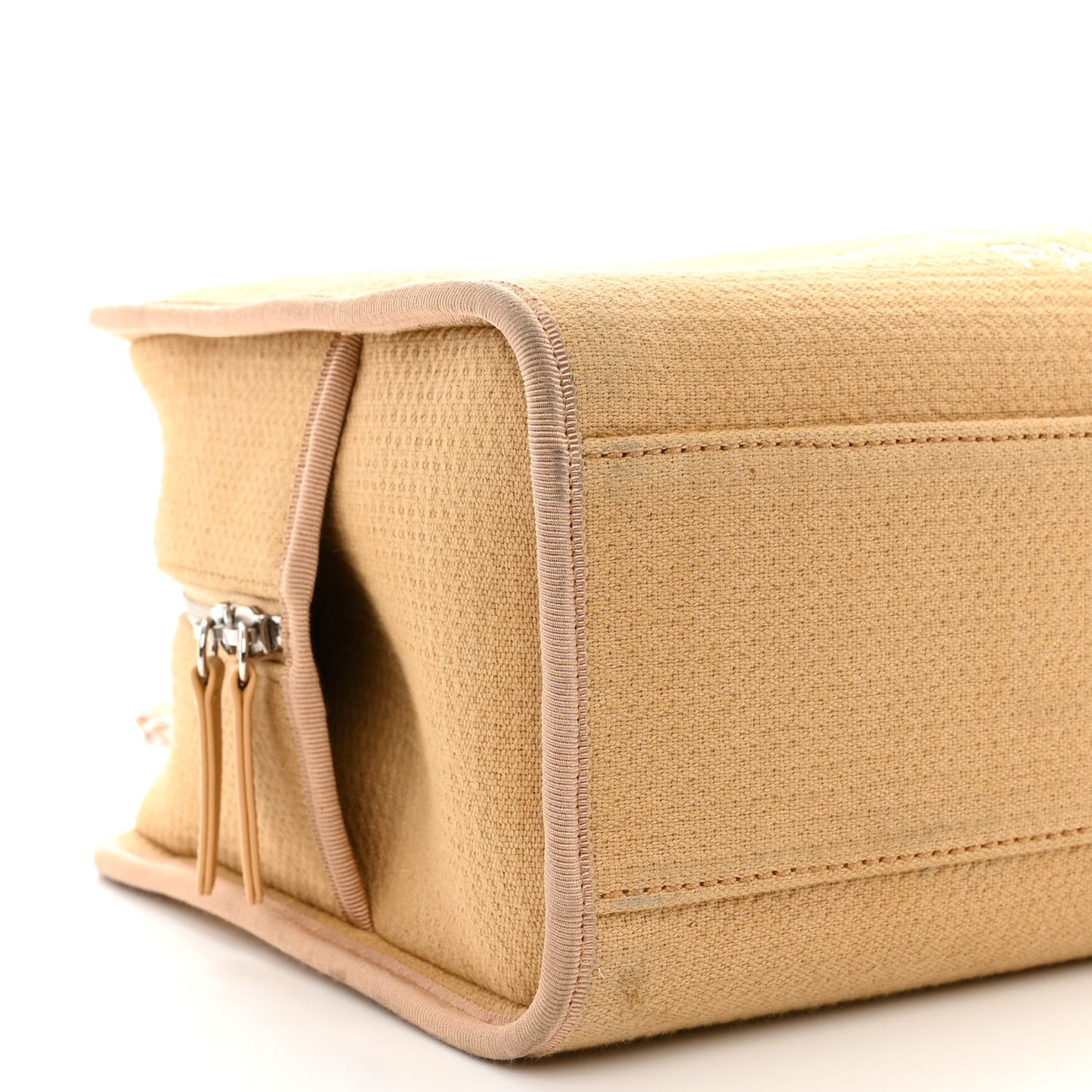 Canvas Deauville Bowling Bag Beige