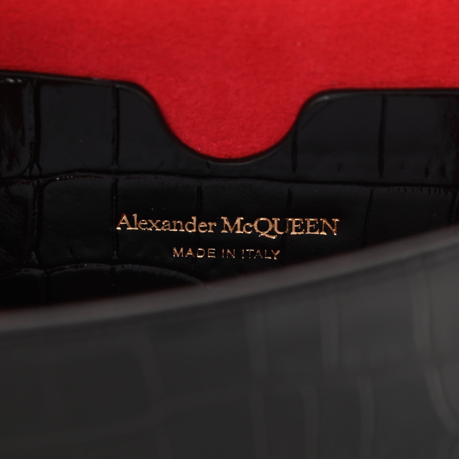 Alexander McQueen Calfskin Crocodile Embossed Skull Mini Shoulder Bag Black 6 of 10