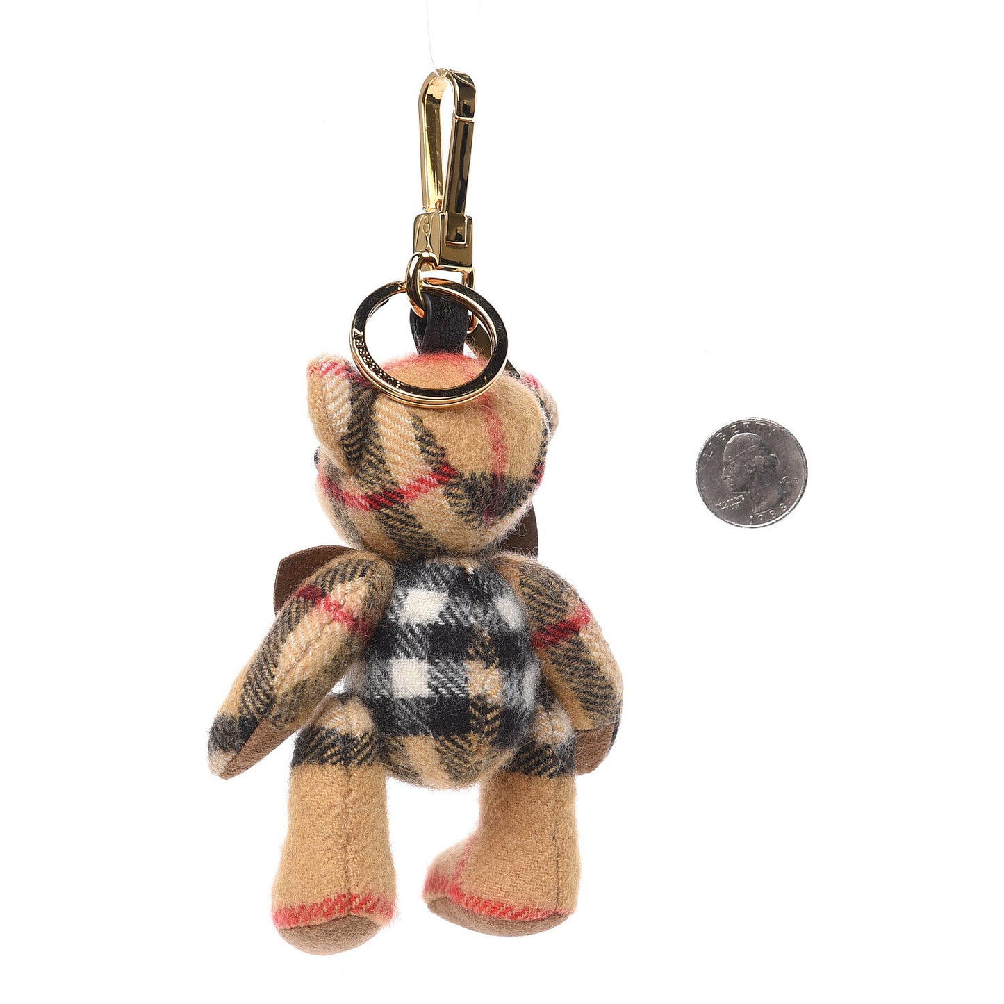 Cashmere Vintage Check Thomas Bear Bag Charm Antique Yellow