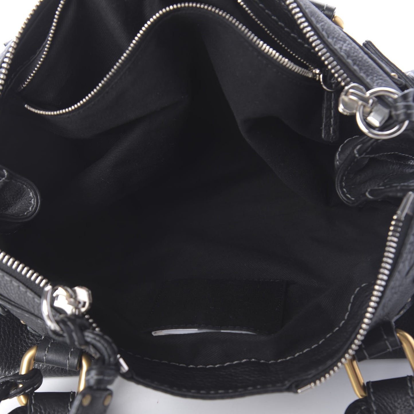 Calfskin Medium Paddington Satchel Black