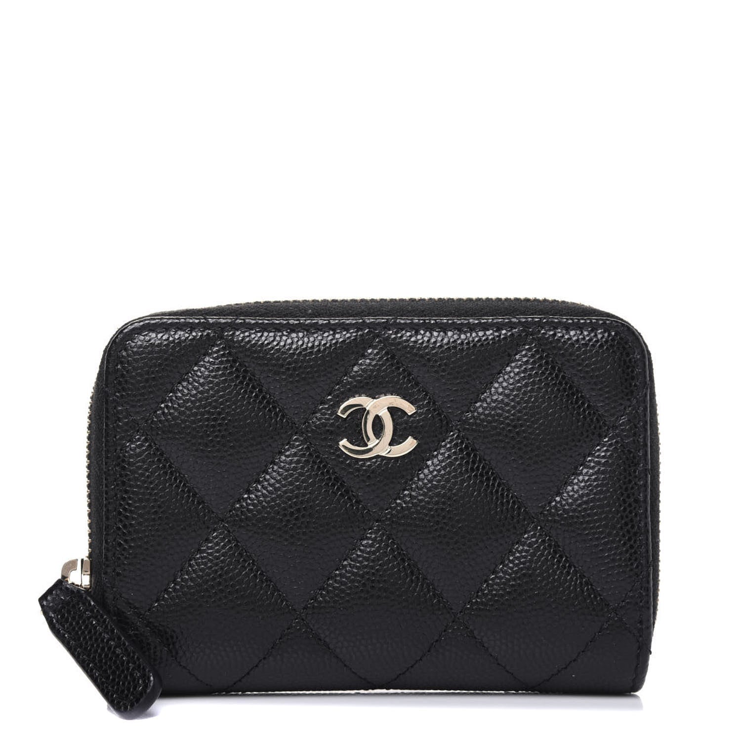 Chanel Caviar Quilted Zip Coin Purse Black 1 of 12