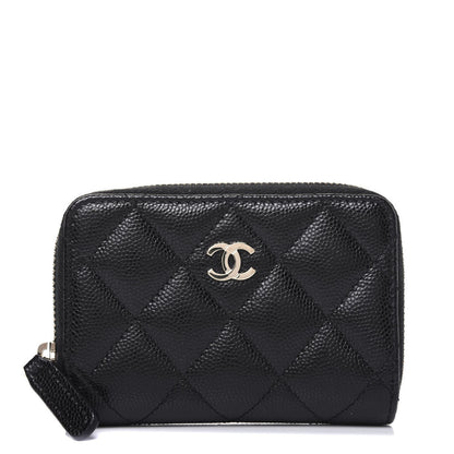 Chanel Caviar Quilted Zip Coin Purse Black 1 of 12