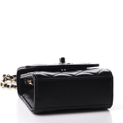 Chanel Lambskin Quilted Mini Trendy CC Chain Wallet Black 3 of 12