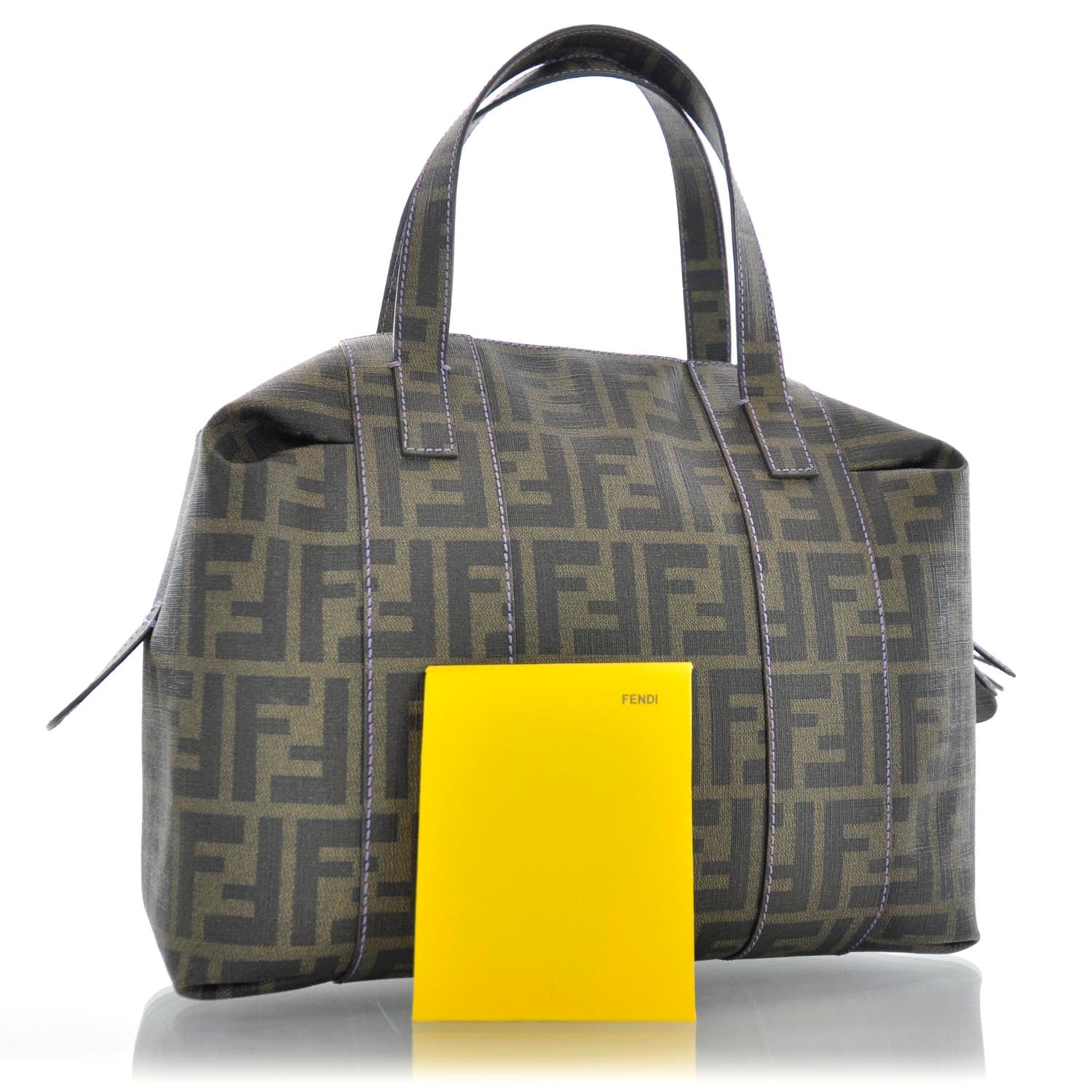 Fendi Zucca Spalmati Bowler Tobacco Viola 3 of 10