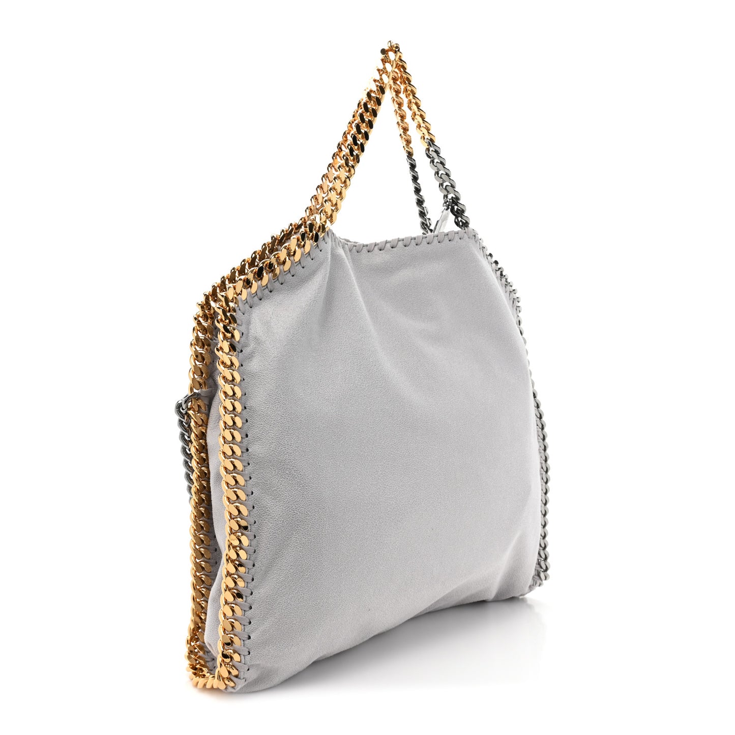 Shaggy Deer Falabella 3 Chain Fold Over Tote Ice Grey