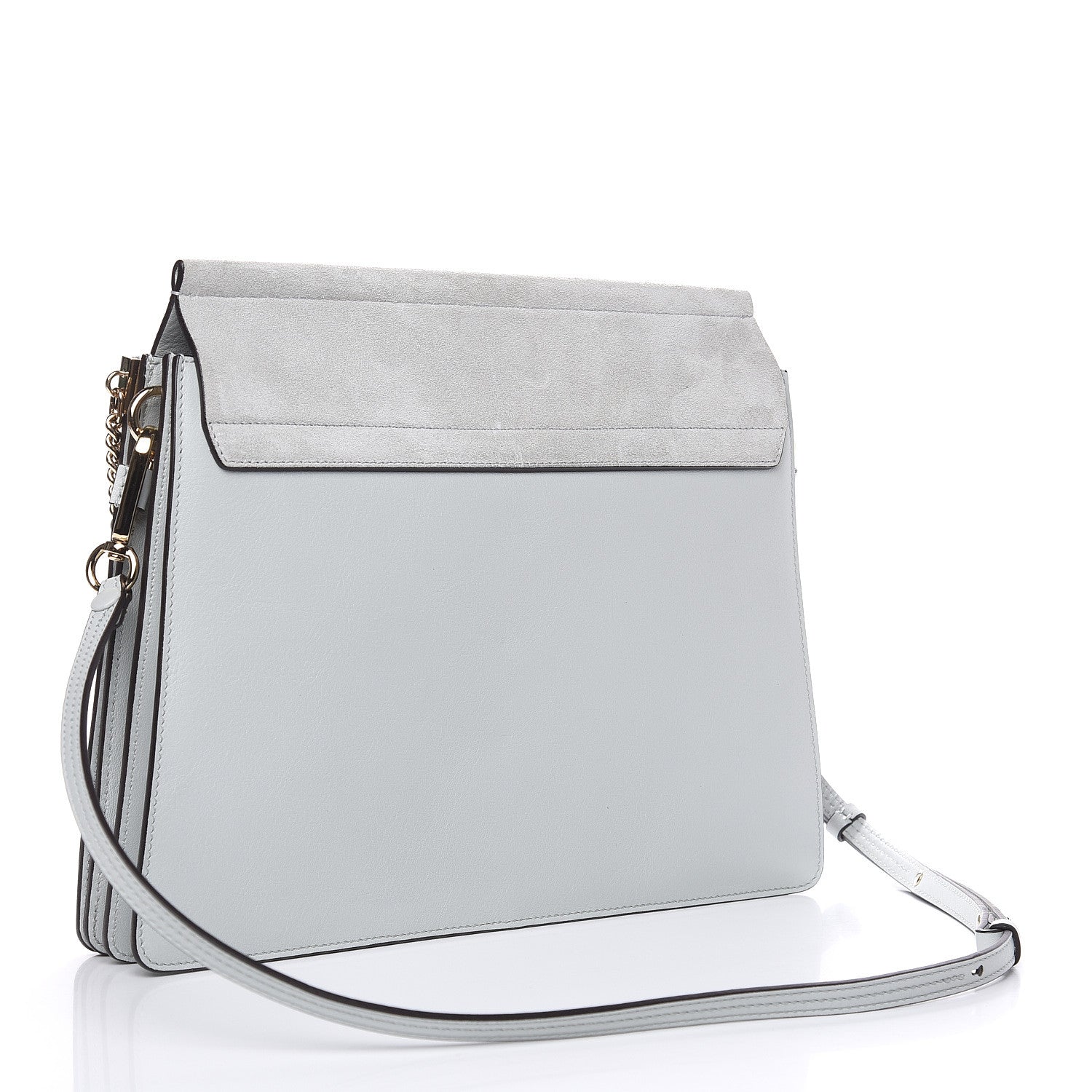 Chloe Calfskin Suede Medium Faye Shoulder Bag Airy Grey 3 of 10