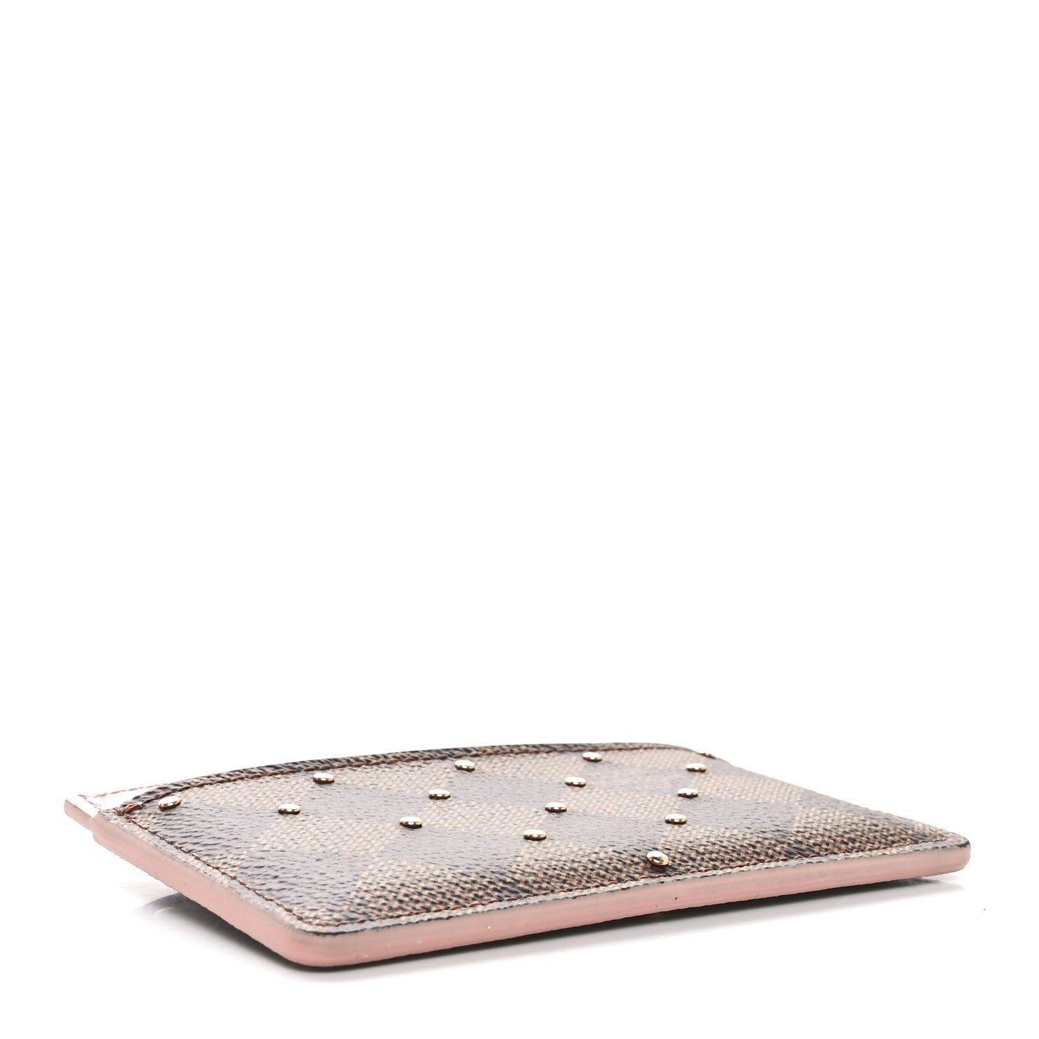 Louis Vuitton Damier Ebene Studded Card Holder Rose Ballerine 4 of 8