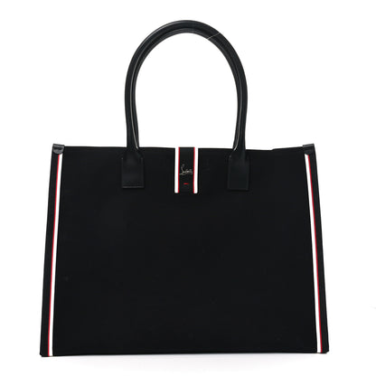 Christian Louboutin Linen Calfskin Extra Large Nastroloubi F.A.V.L. Tote Black 1 of 10