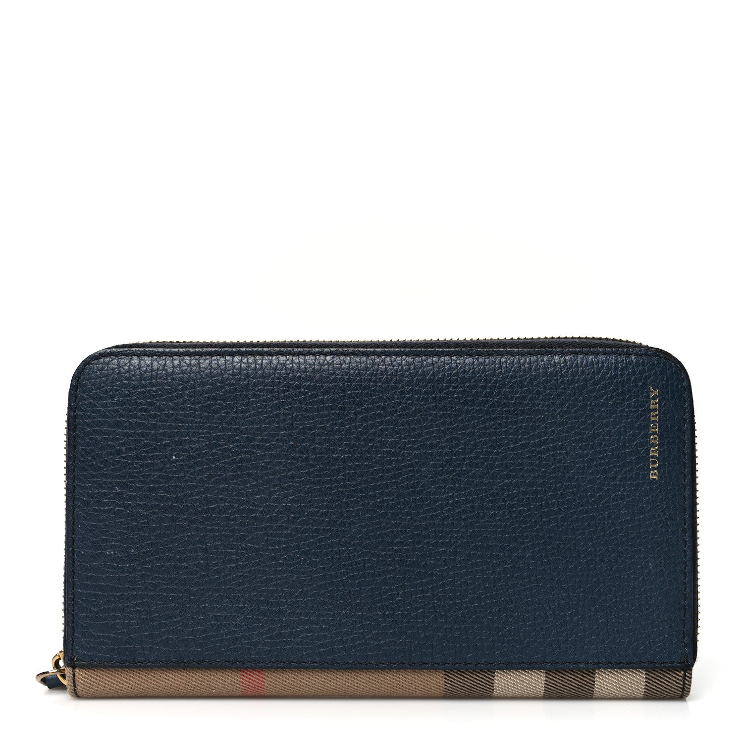 Burberry House Check Calfskin Renfrew Long Zip Around Wallet Blue 2 of 12