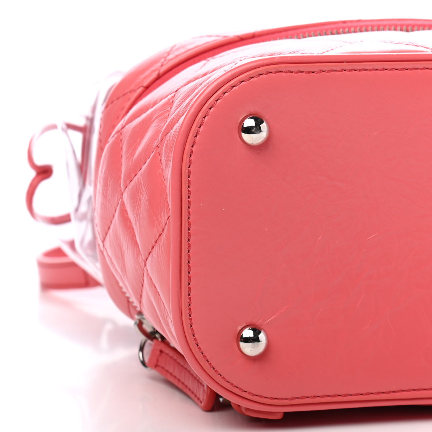 Chanel Crumpled Calfskin PVC Quilted Backpack Pink 9 of 10