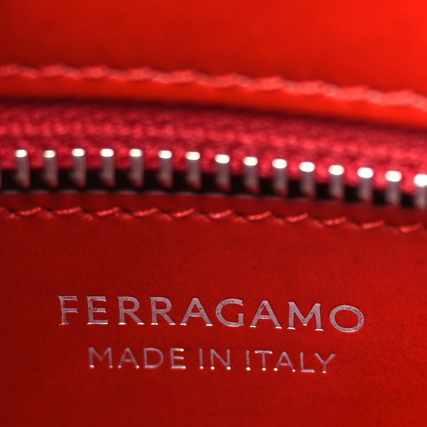Calfskin Gancini Buckles Tote Bag Flame Red