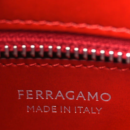 Salvatore Ferragamo Calfskin Gancini Buckles Tote Bag Flame Red 6 of 8