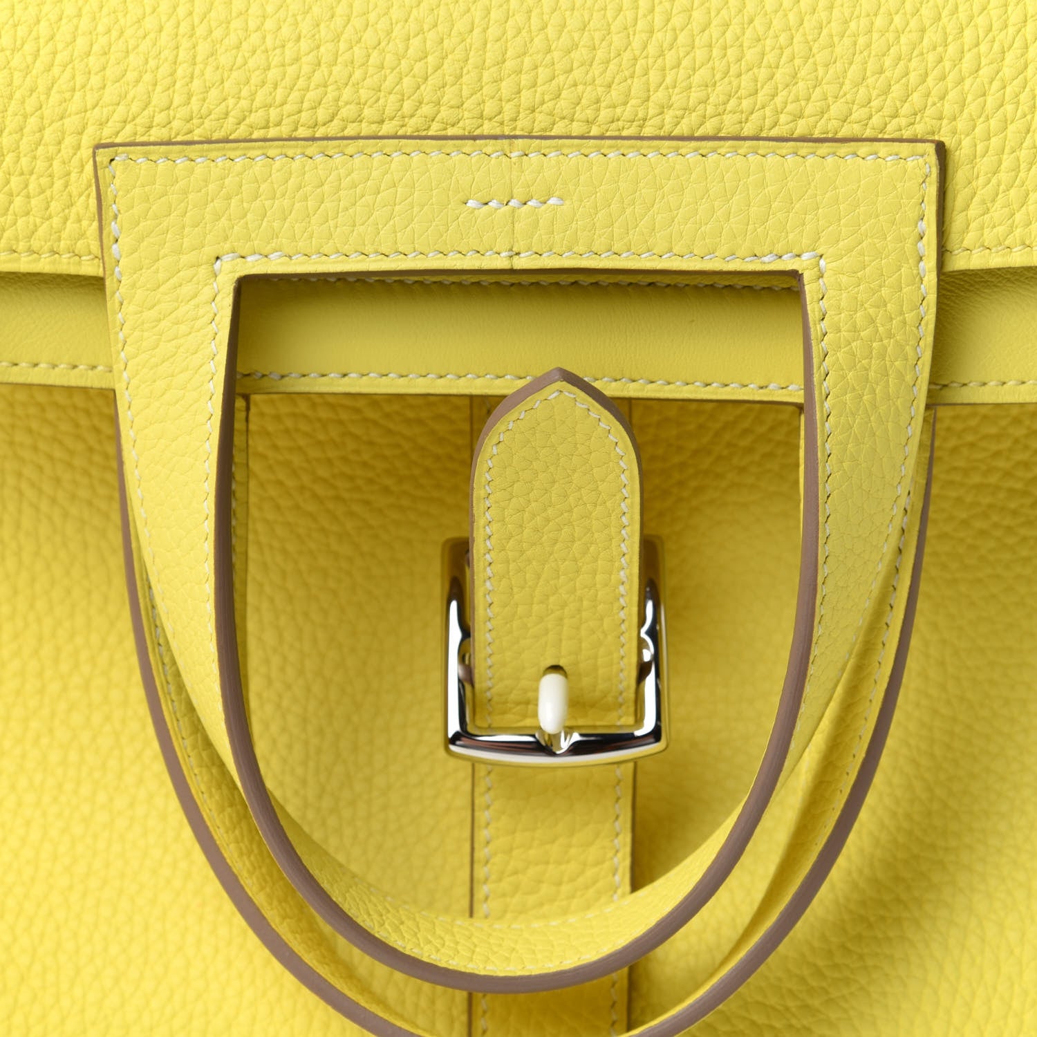 Hermes Taurillon Clemence Halzan 31 Lime 10 of 11
