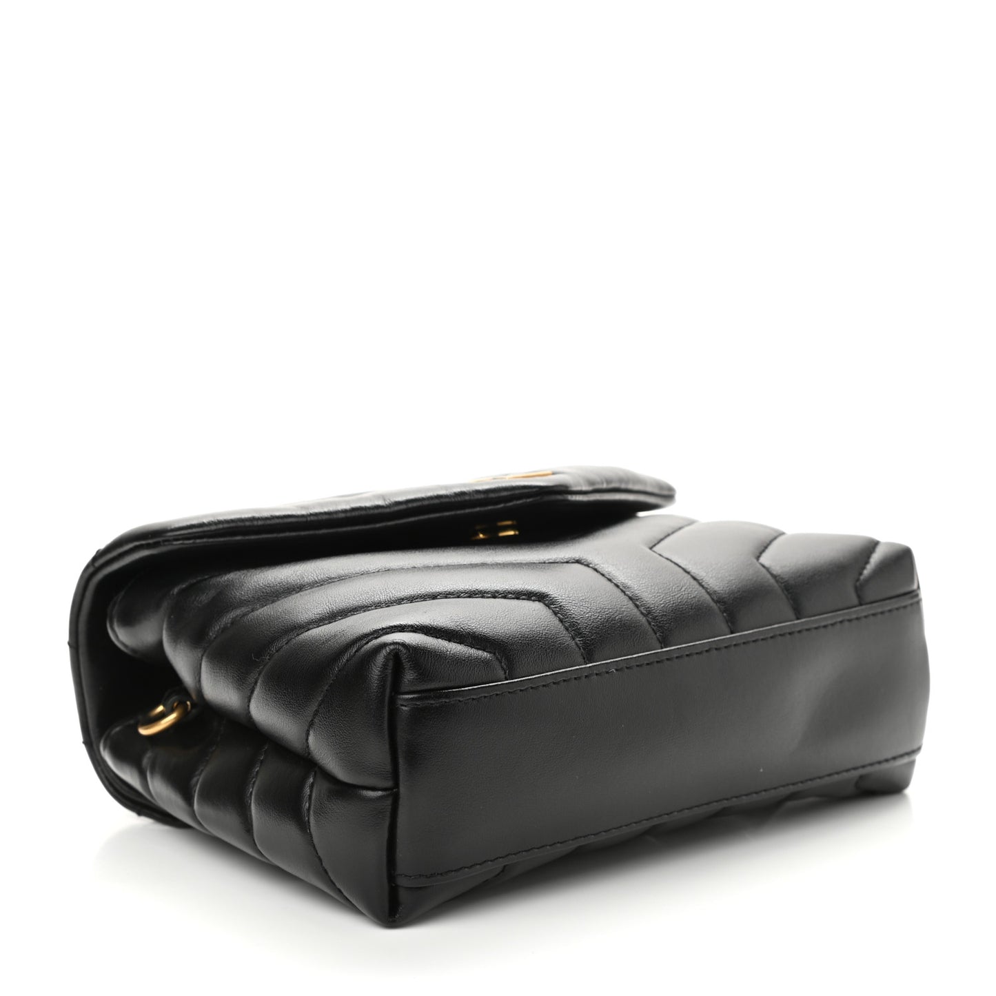 Calfskin Y Quilted Monogram Toy Loulou Crossbody Bag Black