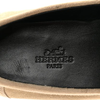 Hermes Suede Goatskin Womens Destin Loafers 36.5 Beige Argile 7 of 10