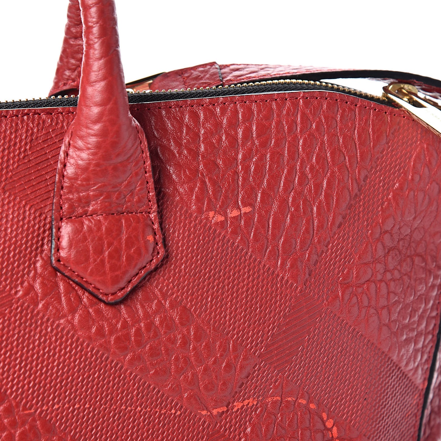 Heritage Grain Check Embossed Medium Dewsbury Tote Peony Rose