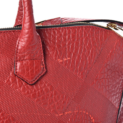 Burberry Heritage Grain Check Embossed Medium Dewsbury Tote Peony Rose 12 of 13