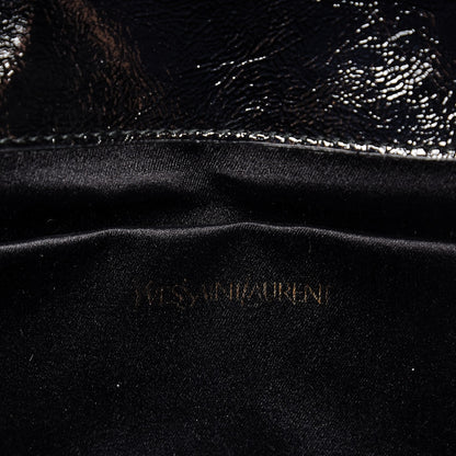 Saint Laurent Textured Patent Monogram Large Belle De Jour Clutch Black 6 of 6