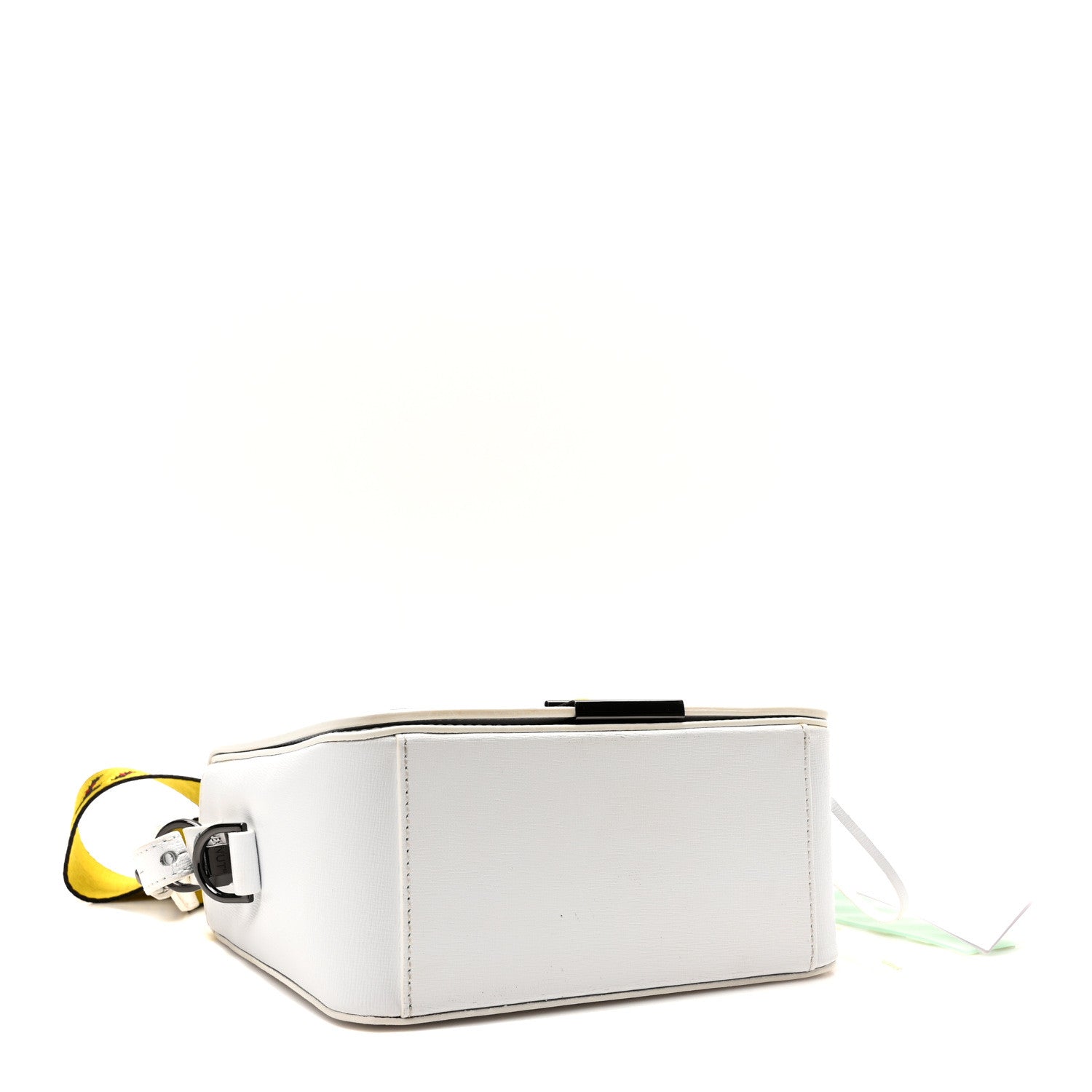 Off-White Saffiano Striped Mini Diag Binder Clip Bag White Black 4 of 10