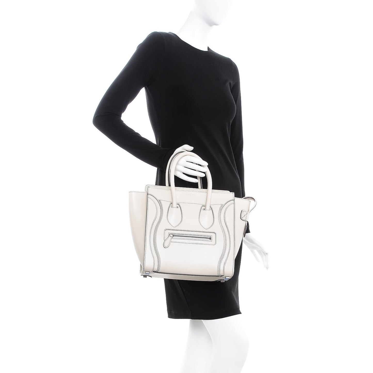 Satin Calfskin Micro Debossed Luggage White