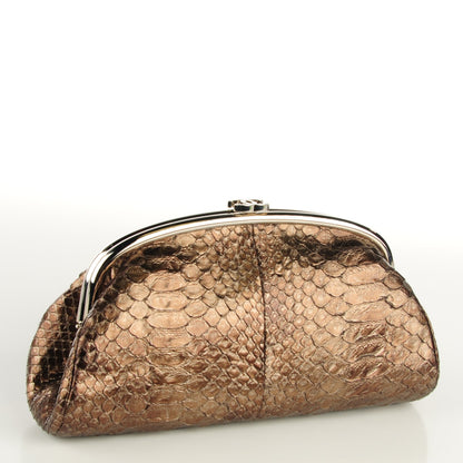 Chanel Metallic Python Timeless Clutch Bronze 3 of 7