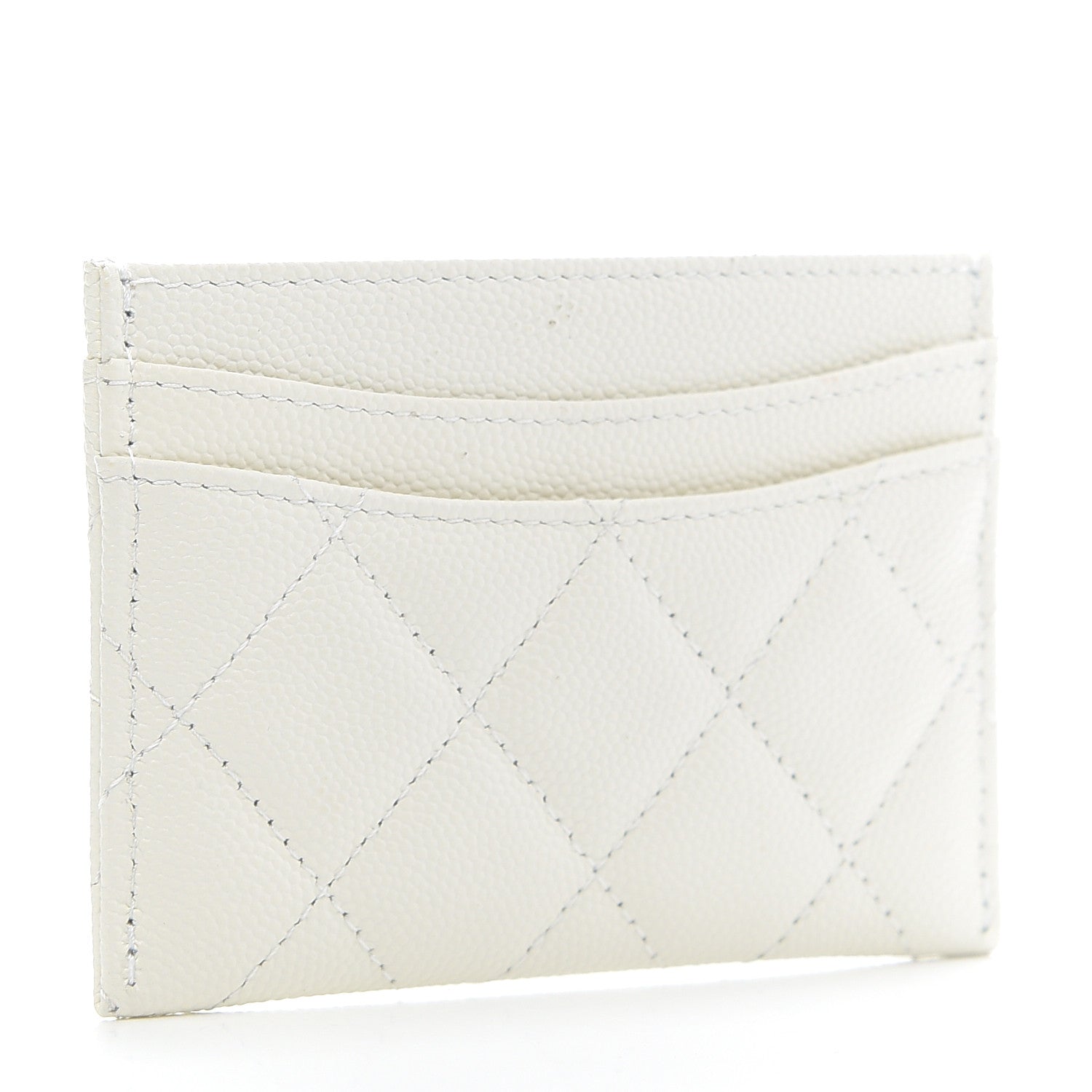 Chanel Caviar Quilted Card Holder White 3 of 8