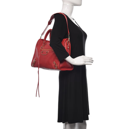 Balenciaga Chevre Gold Metallic Edge Hardware City Rouge Grenade 2 of 10