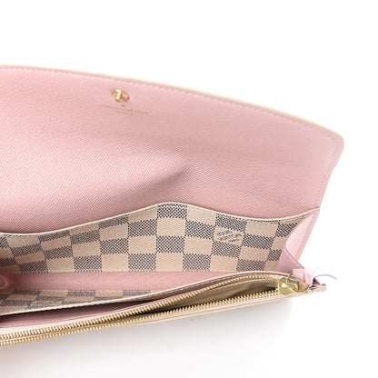 Louis Vuitton Damier Azur Emilie Wallet Rose Ballerine 4 of 5