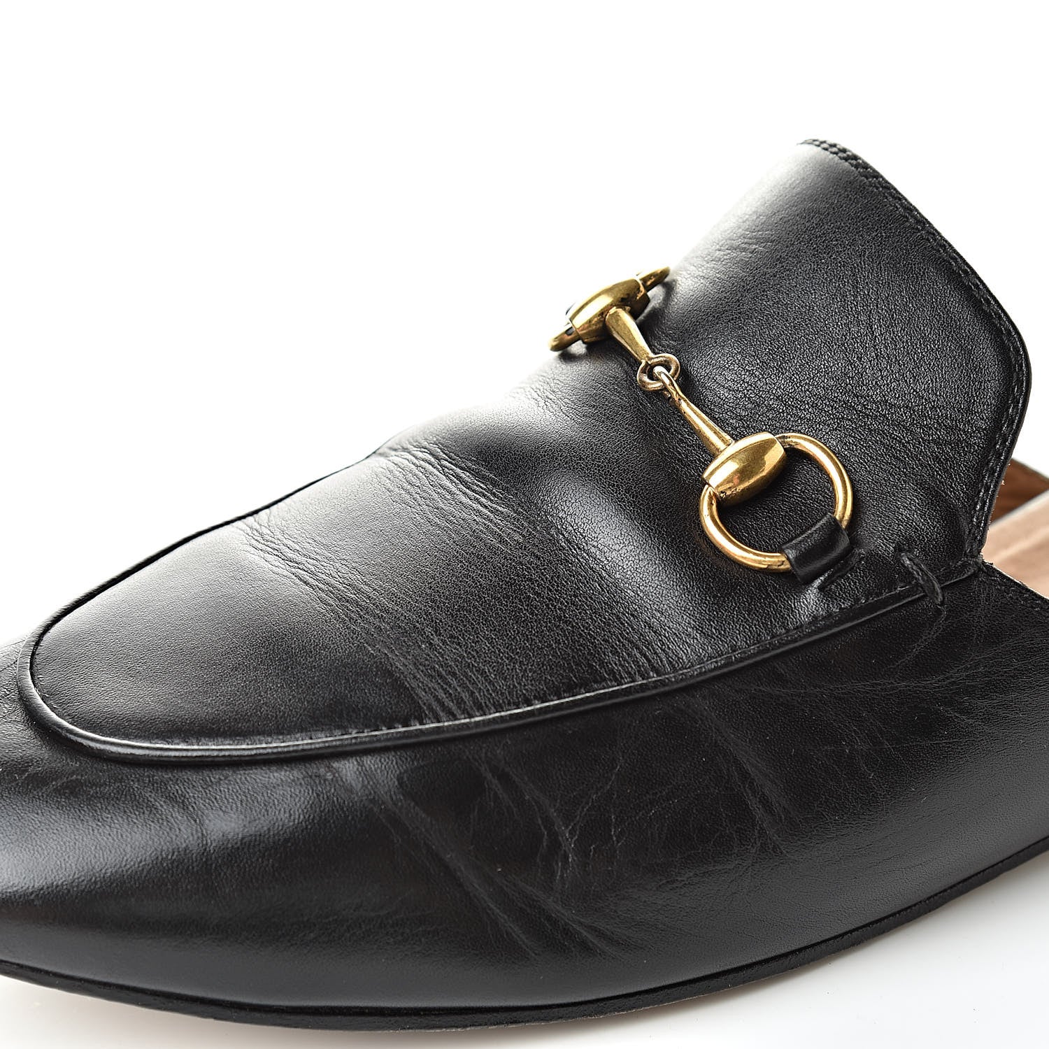 Gucci Calfskin Womens Princetown Slippers 37.5 Black 14 of 17