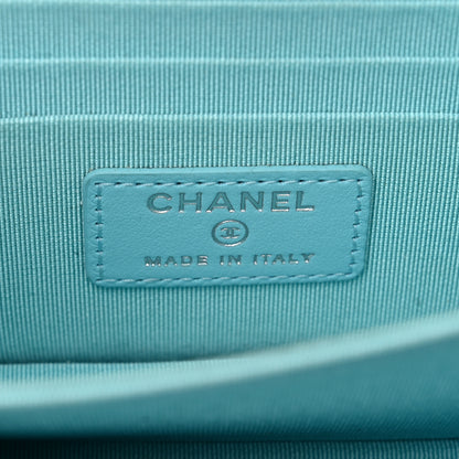 Chanel Lambskin Quilted Mini Wallet On Chain WOC Neon Blue 6 of 11