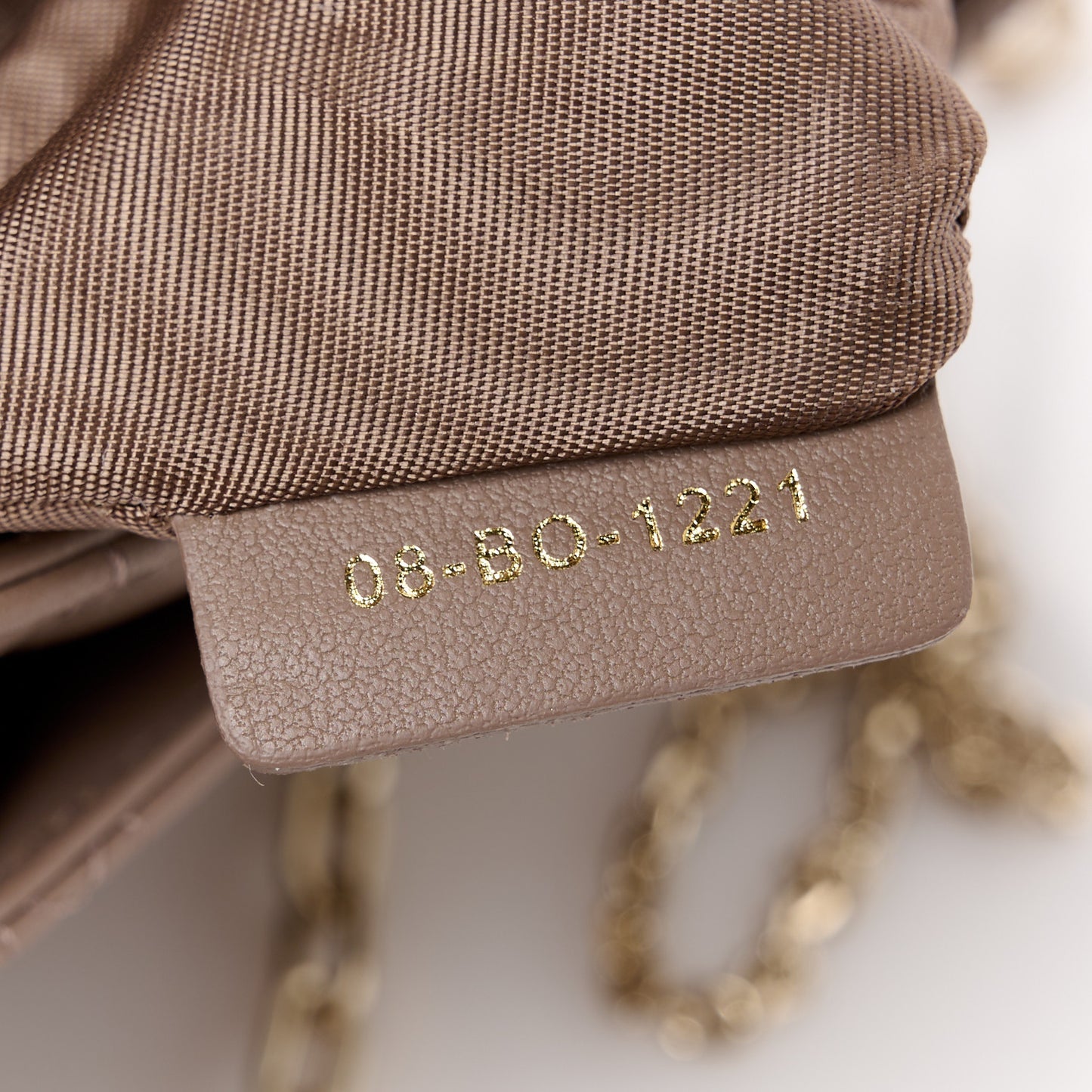 Lambskin Cannage Chain My Dior Daily Chain Pouch Warm Taupe