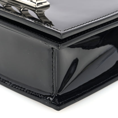Alexander McQueen Patent Mini Jeweled Knuckle Satchel Black 9 of 10