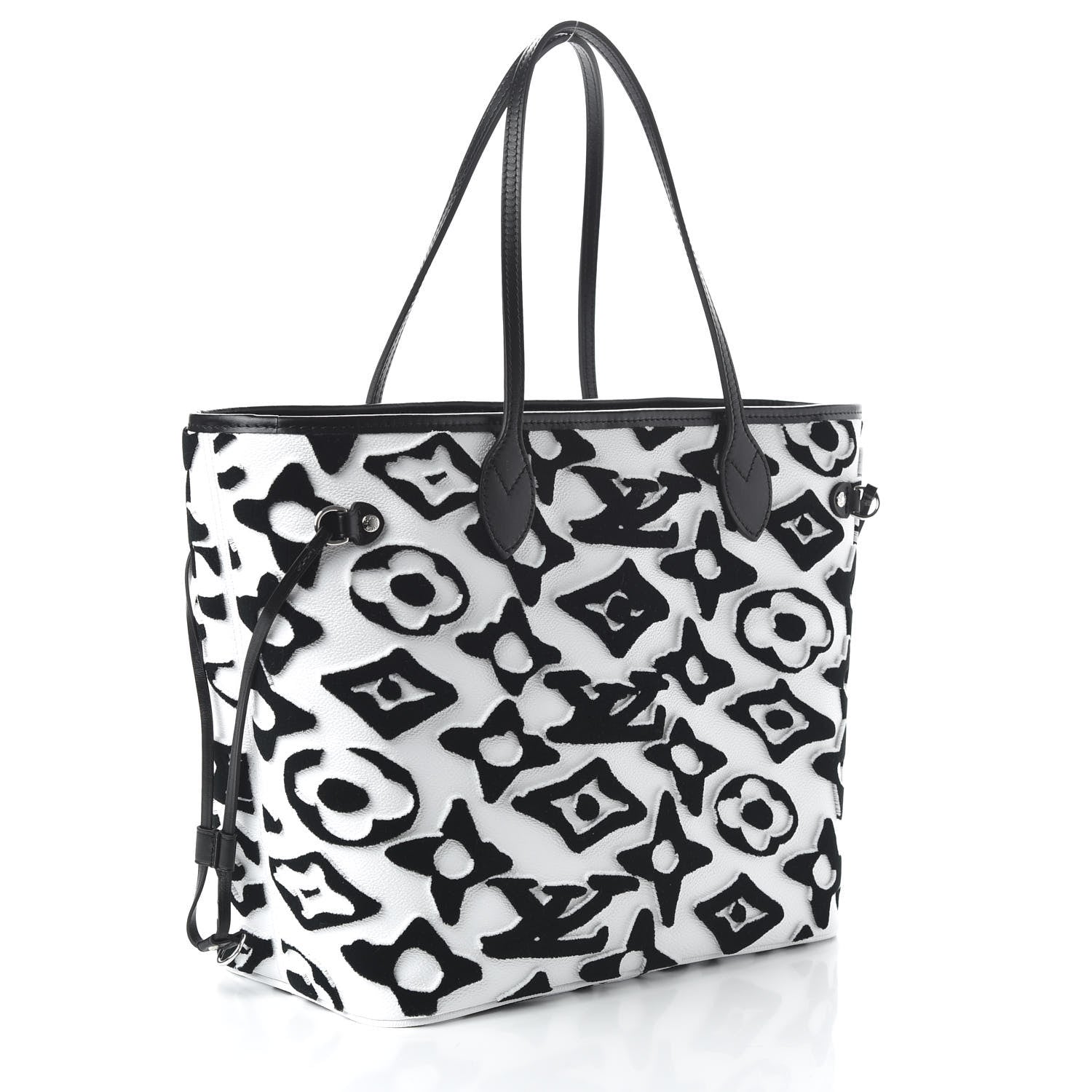 Louis Vuitton X UF Tufted Monogram Neverfull MM Black White 3 of 11