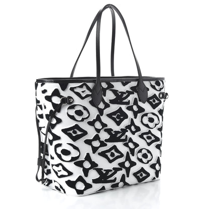Louis Vuitton X UF Tufted Monogram Neverfull MM Black White 3 of 11