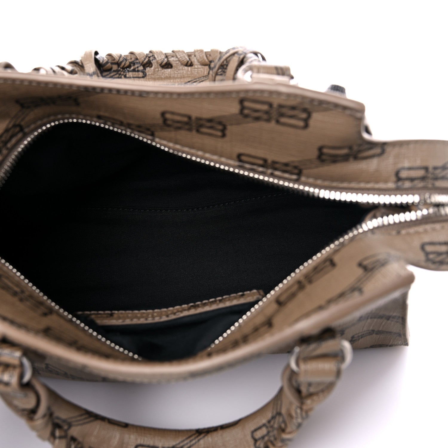 Balenciaga Coated Canvas BB Monogram Neo Cagole Handbag XS Beige Brown 5 of 9