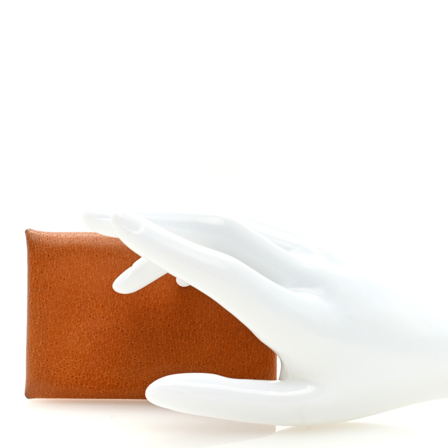 Hermes Peau Porc Calvi Card Case Toffee 2 of 6