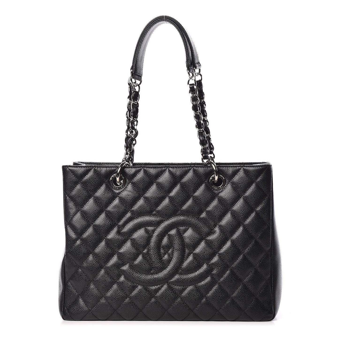 Caviar Quilted Grand Shopping Tote GST Black