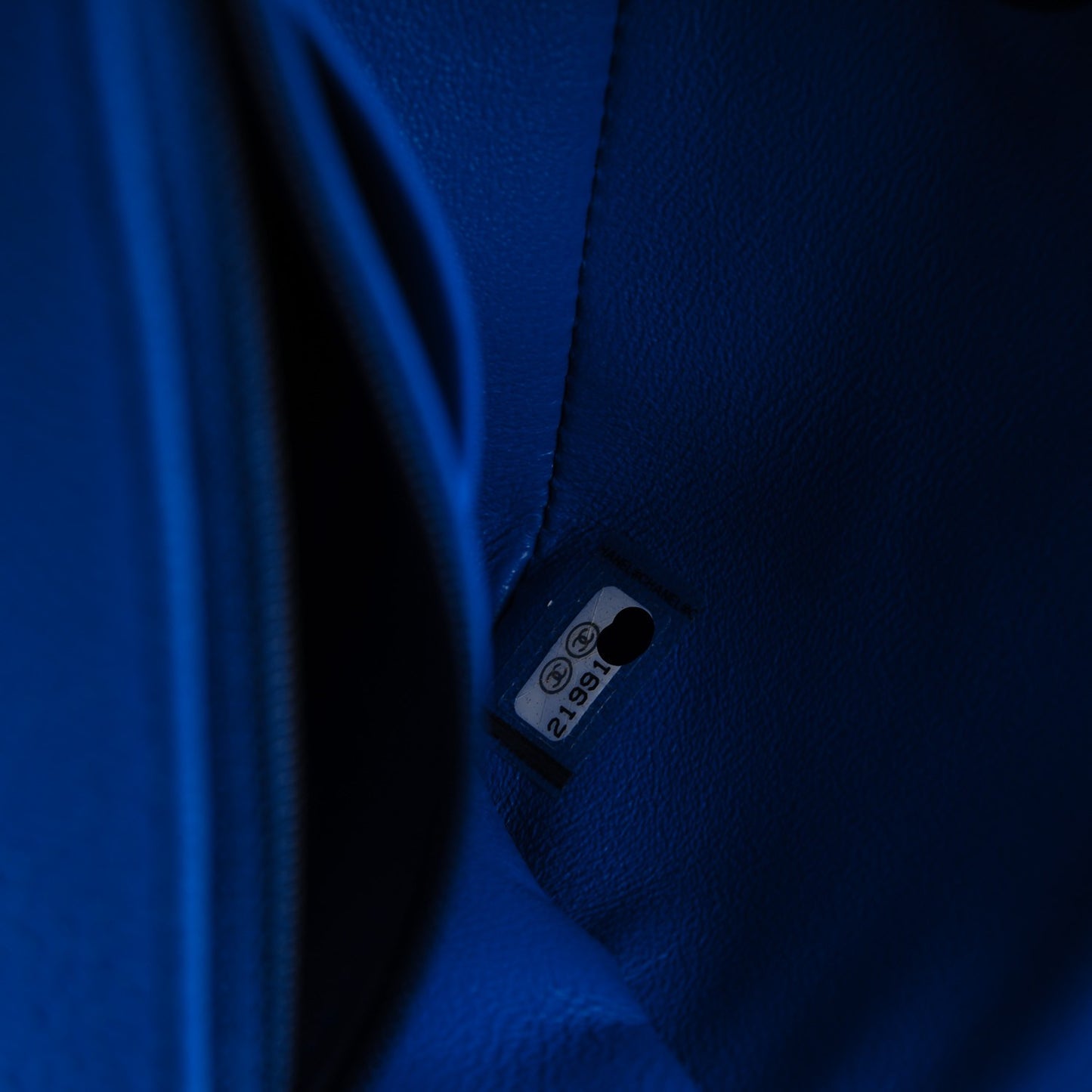 Caviar Quilted Mini Rectangular Flap Blue