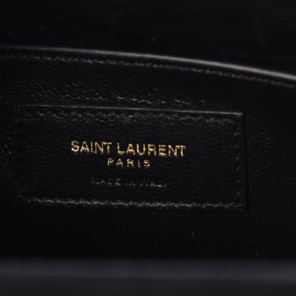 Saint Laurent Suede Sulpice Monogram Medium Shoulder Bag Black 6 of 6