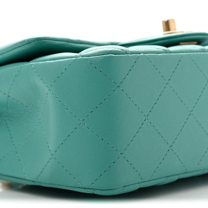 Chanel Lambskin Quilted Mini Rectangular Flap Turquoise 9 of 13