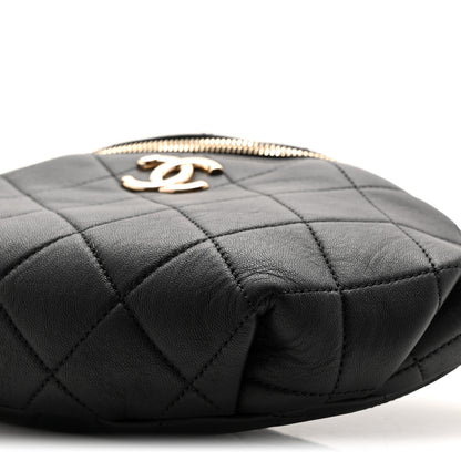Chanel Lambskin Quilted Resin Bi-Color Waist Bag Fanny Pack Black 10 of 10