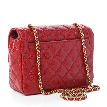Chanel Caviar Quilted Mini Square Flap Red 3 of 10