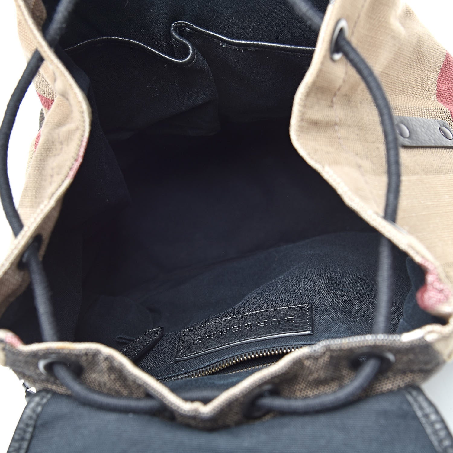 Burberry Canvas Mega Check Korbin Backpack Camel 5 of 13