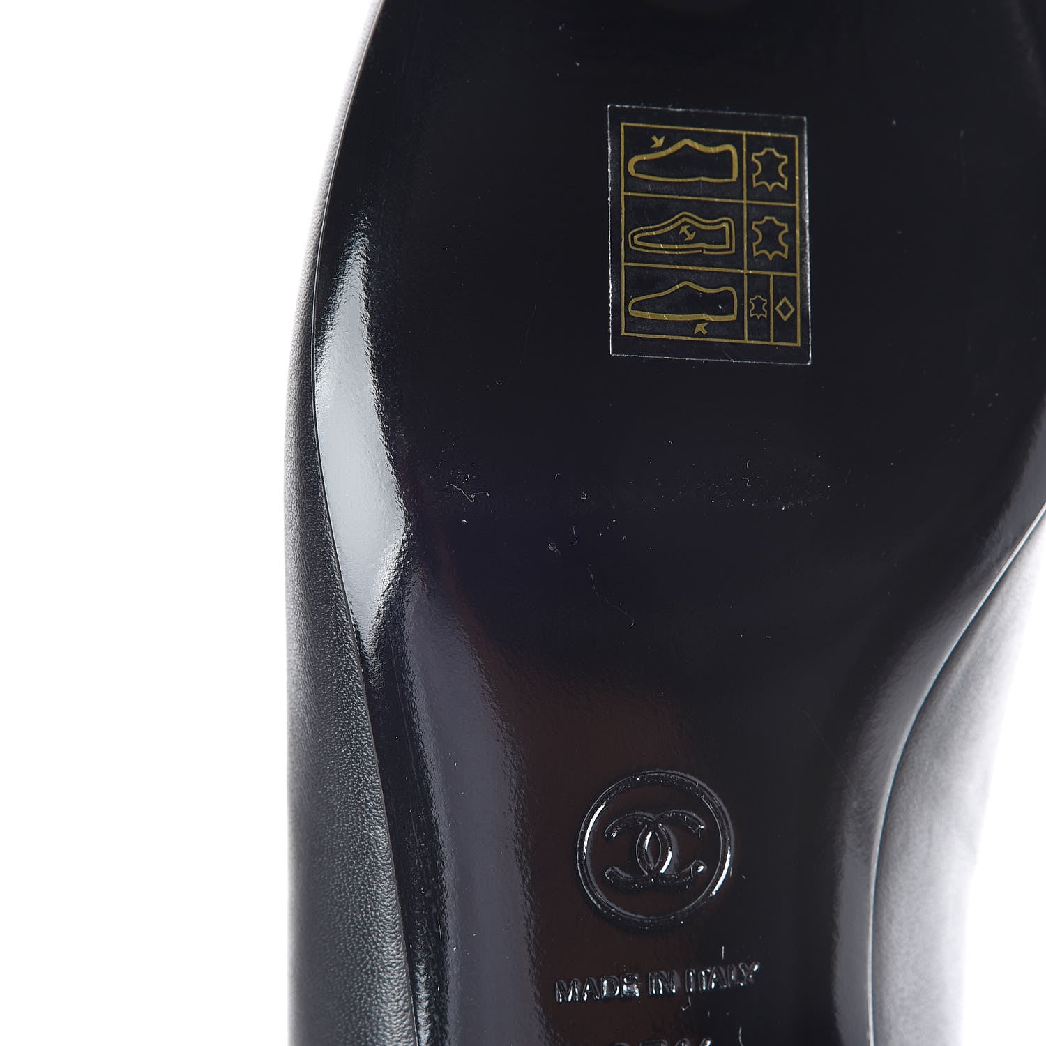 Chanel Lambskin Patent CC Cap Toe Mocassin Loafer 37.5 Black 8 of 10
