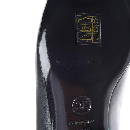 Chanel Lambskin Patent CC Cap Toe Mocassin Loafer 37.5 Black 8 of 10